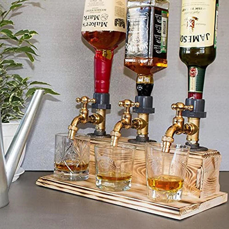 Handmade Rustic Wooden Liquor Dispenser