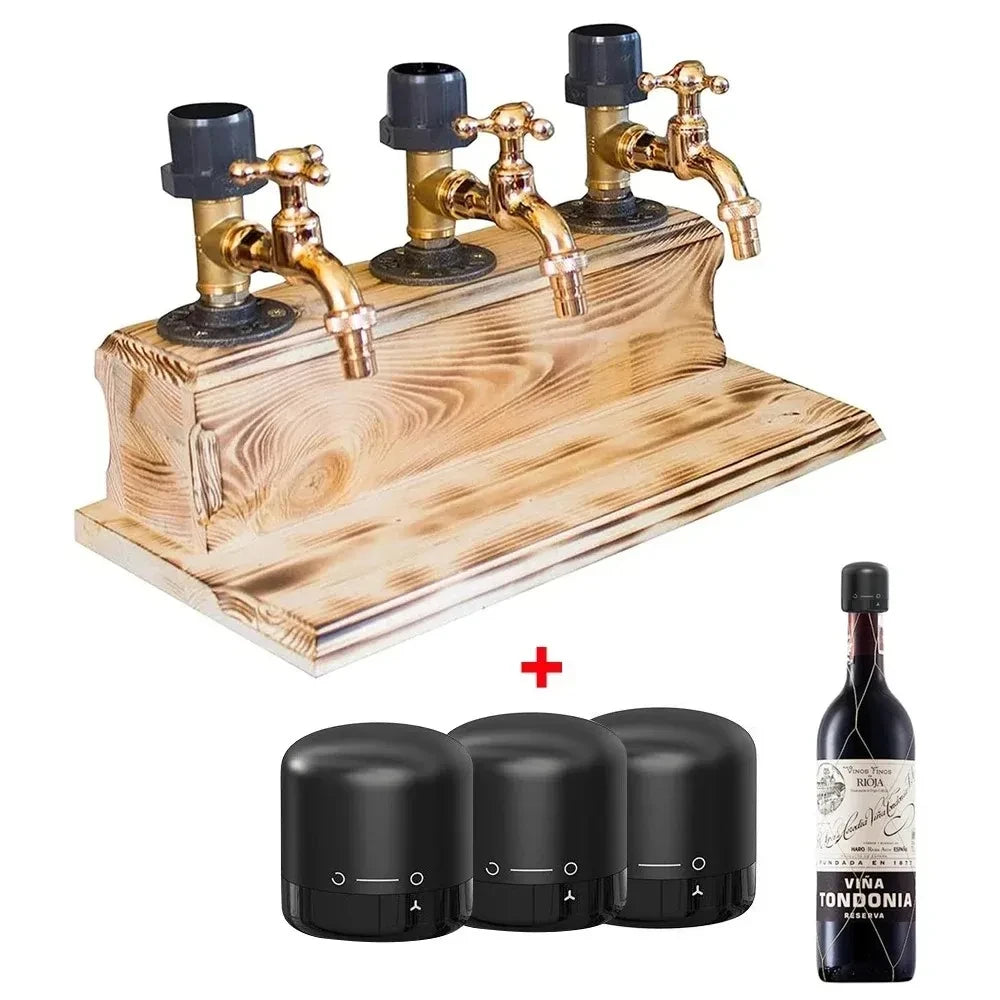 Handmade Rustic Wooden Liquor Dispenser