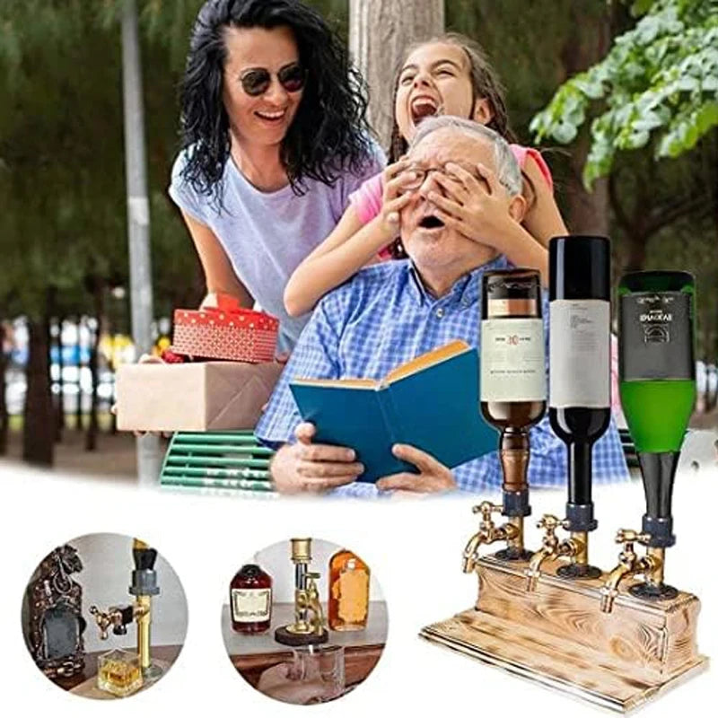 Handmade Rustic Wooden Liquor Dispenser