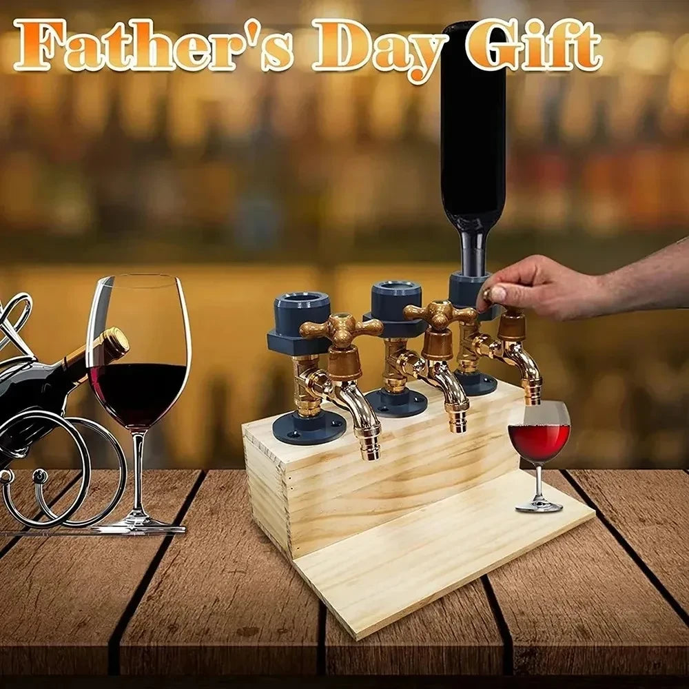 Handmade Rustic Wooden Liquor Dispenser