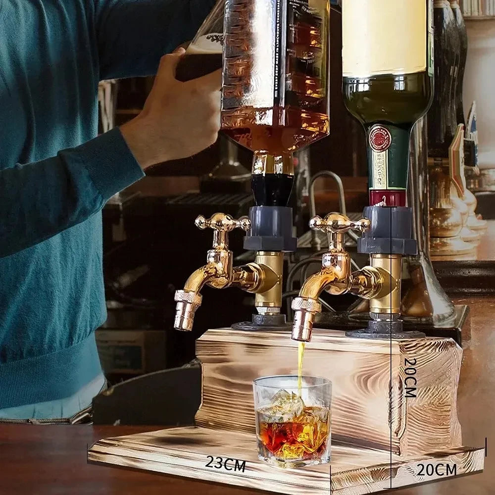 Handmade Rustic Wooden Liquor Dispenser