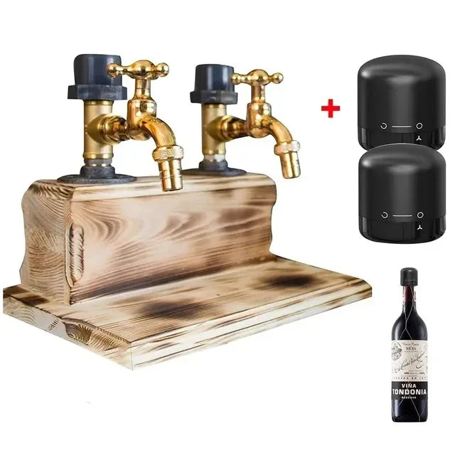 Handmade Rustic Wooden Liquor Dispenser